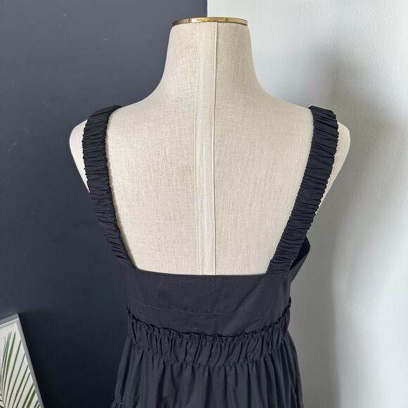 Proenza Schouler Tiered Long Dress Square Neck Poplin Pockets - Picture 12 of 12